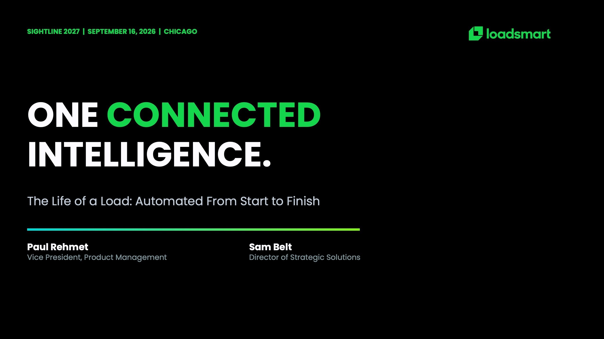 One Connected Intelligence, slide 1